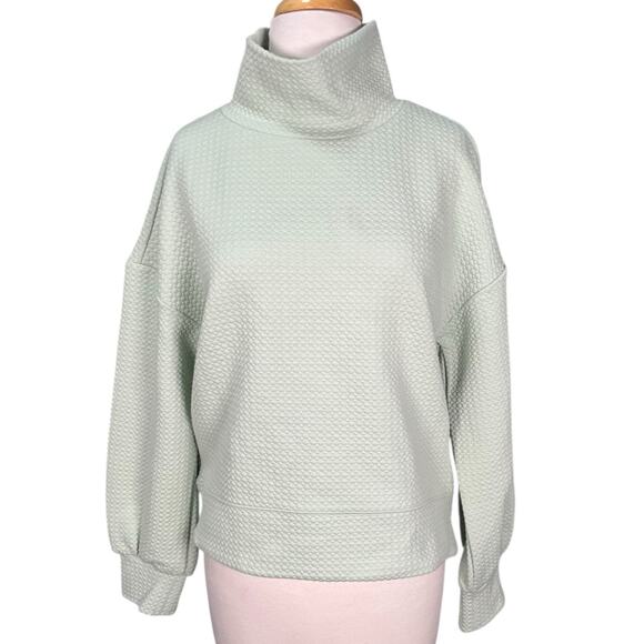 Calia Carrie Underwood Textured Cowl Neck Sweatshirt Mint Green Small Cozy - Picture 1 of 13